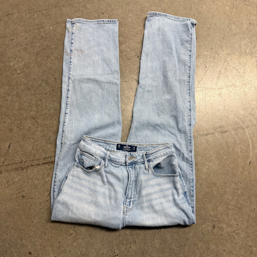 Hollister Ultra High Rise Jeans Light Wash Distressed 9L W29 L33 Vintage Stretch